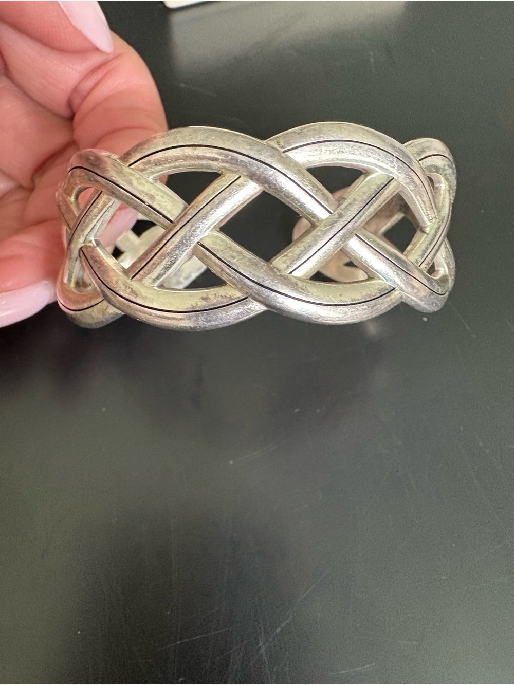 Brighton Silver Braided Cuff Bracelet